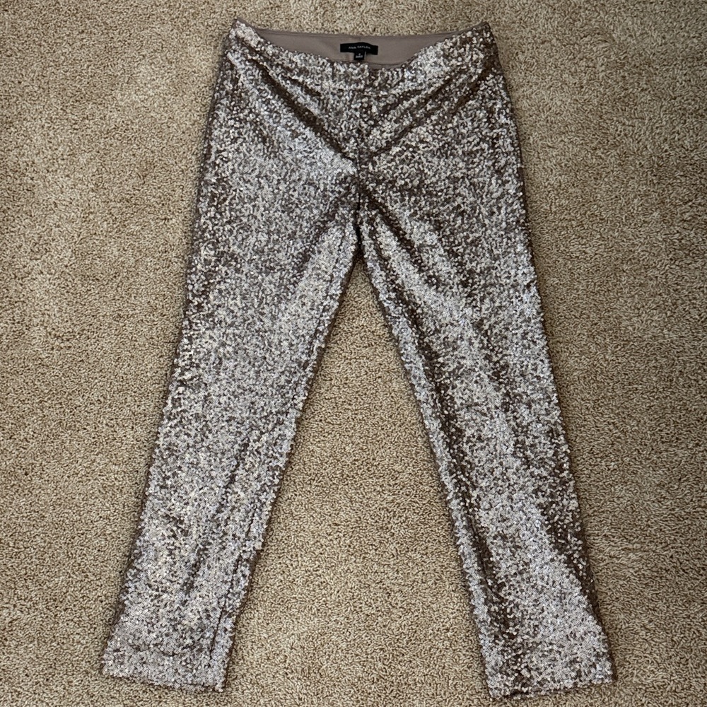 Ann Taylor Gold Sparkling Sequin Pants